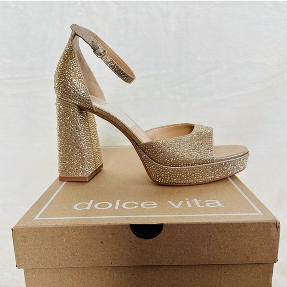 Dolce Vita Shoes - Dolce Vita Women’s Gold Crystal Pandro Heels Size 10 New in box